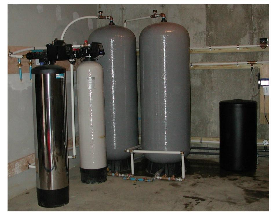 commercial water purification system to eliminate iron and hydrogen sulfide odors