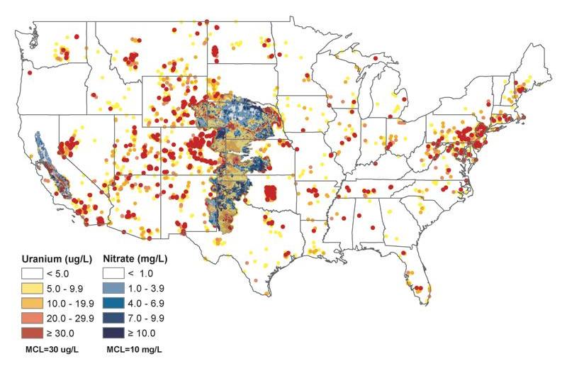 uranium and nitrate found in two major US aquifers